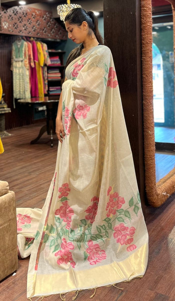 SEMI LINEN SAREE 2009257