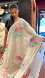 SEMI LINEN SAREE 2009257