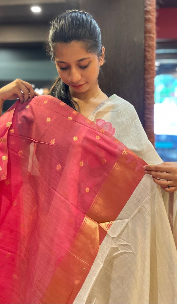 SEMI LINEN SAREE 2009257