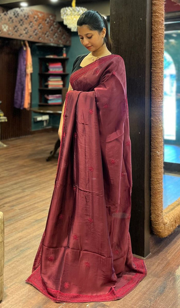 SATIN CREPE SAREE 26092520