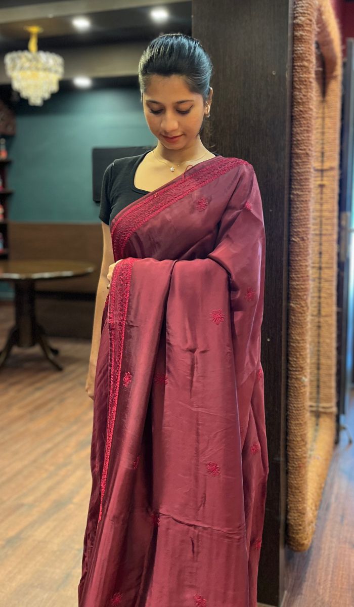 SATIN CREPE SAREE 26092520