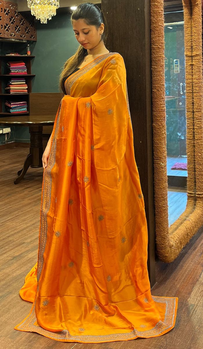 SATIN CREPE SAREE 26092519