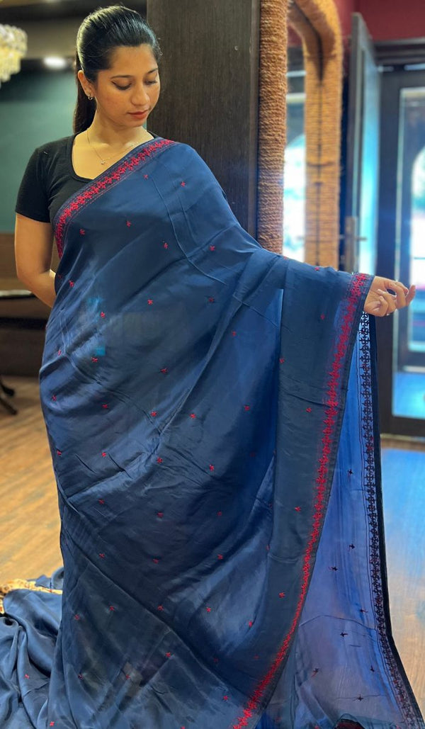 SATIN CREPE SAREE 26092517