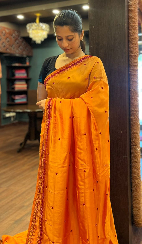 SATIN CREPE SAREE 26092518
