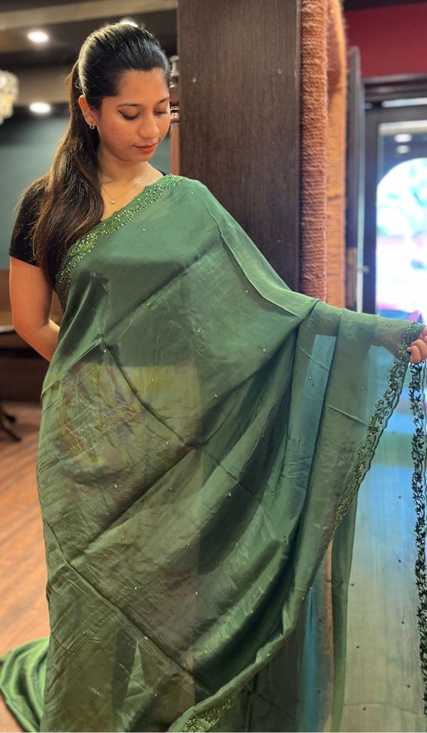 SATIN CREPE SAREE 26092525