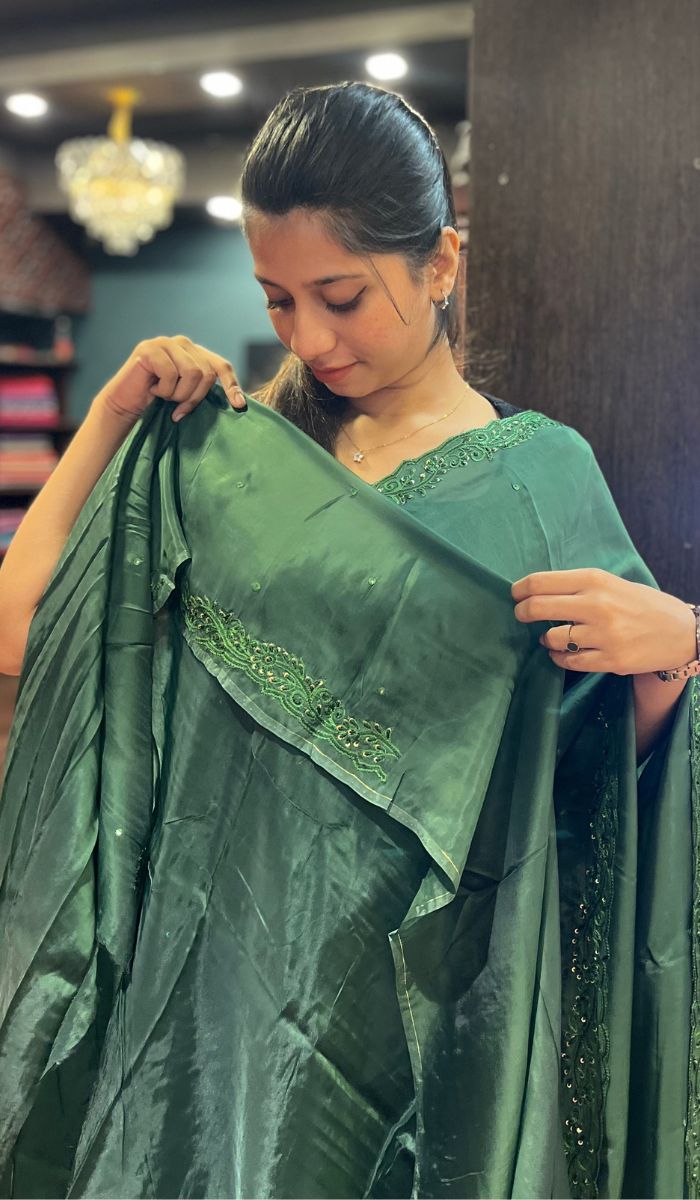 SATIN CREPE SAREE 26092525