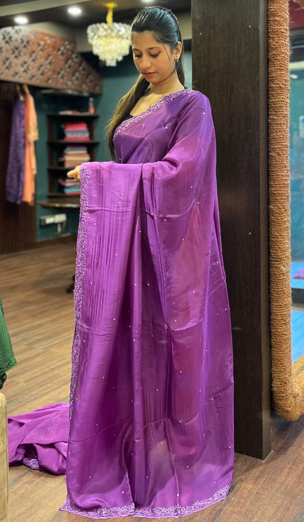 SATIN CREPE SAREE 26092524