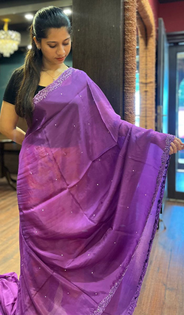 SATIN CREPE SAREE 26092524