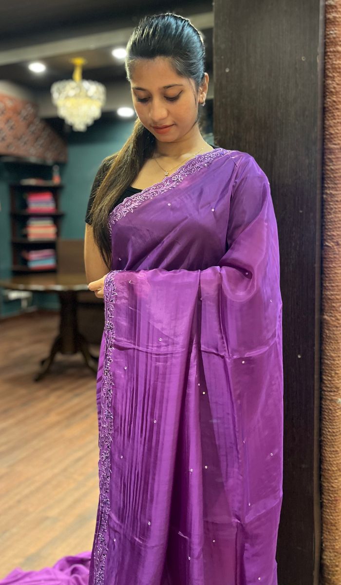 SATIN CREPE SAREE 26092524