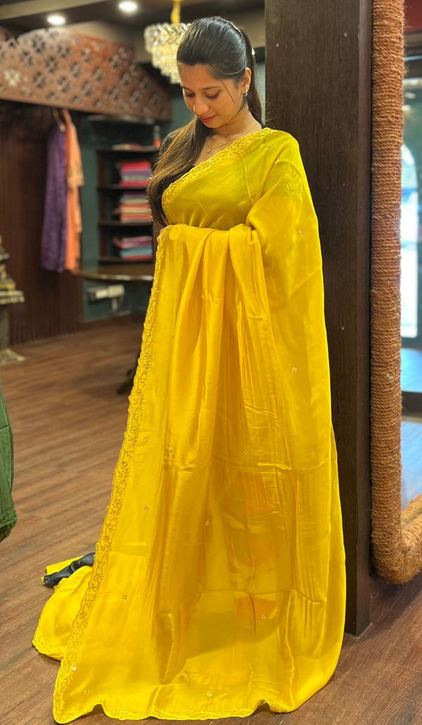 SATIN CREPE SAREE 26092522