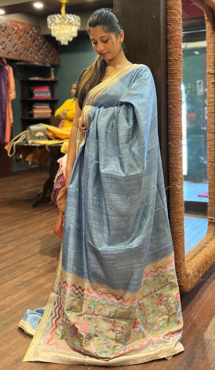 SEMI TUSSAR SAREE 26092535 – Ashima Fashion Store