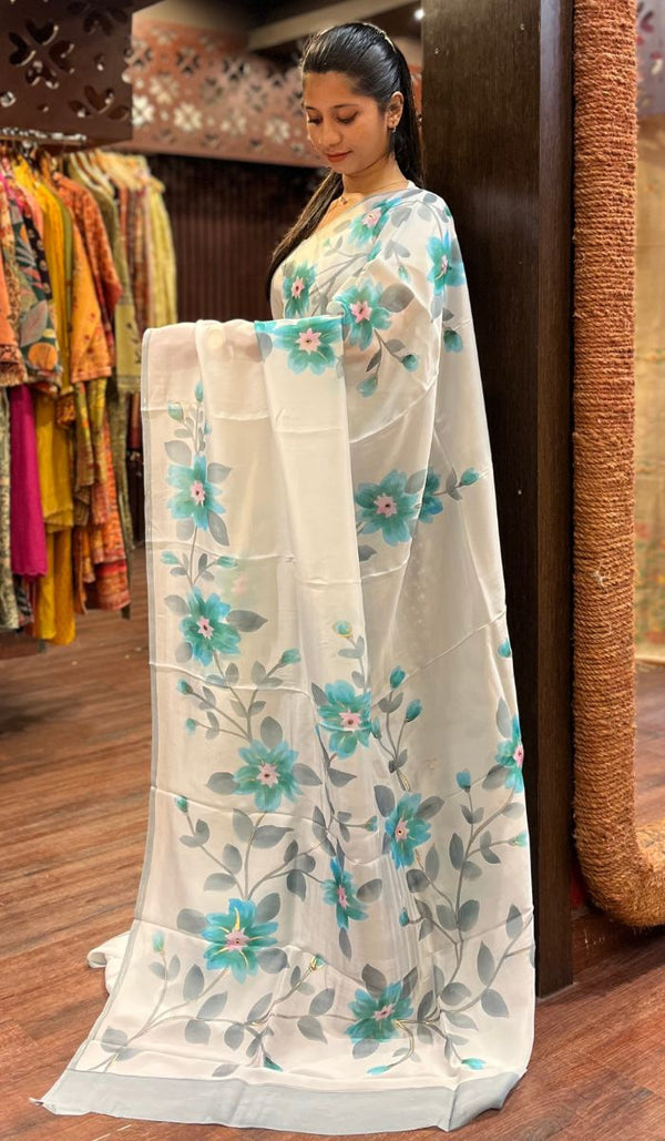 SEMI CREPE SAREE 0110253