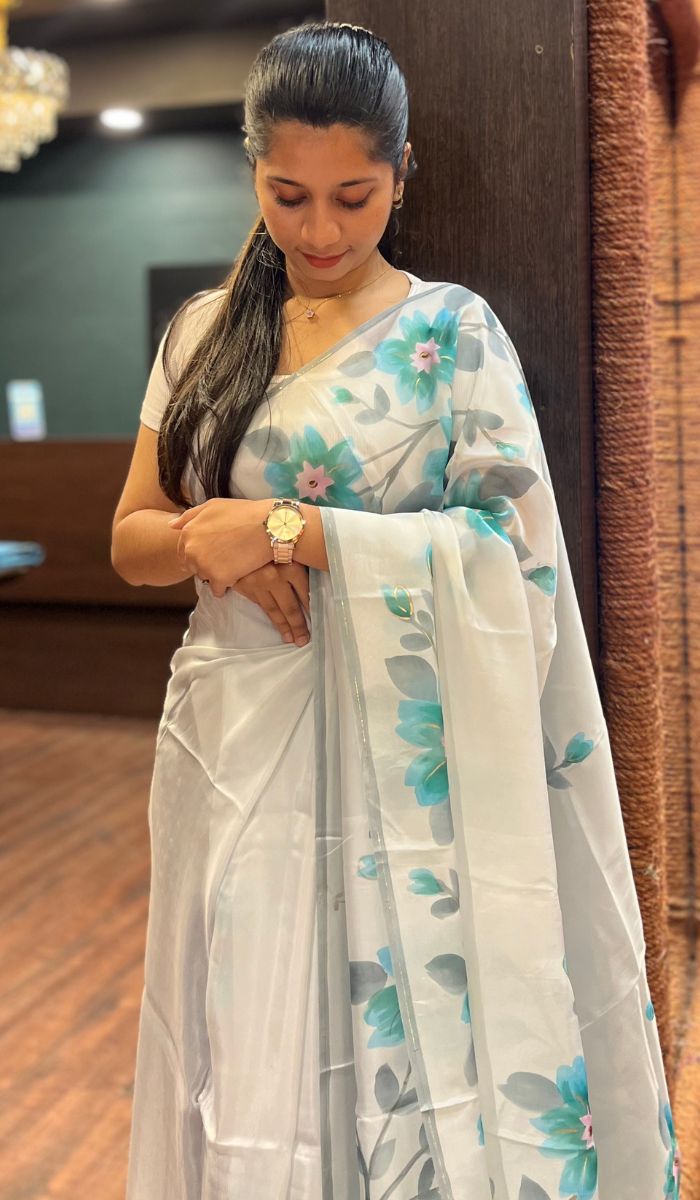 SEMI CREPE SAREE 0110253