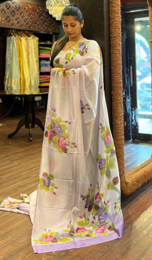 SEMI CREPE SAREE 0110257
