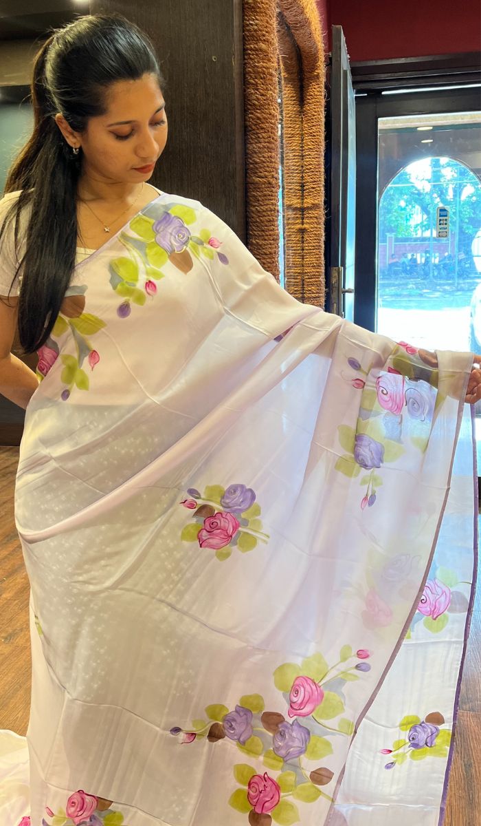 SEMI CREPE SAREE 0110257