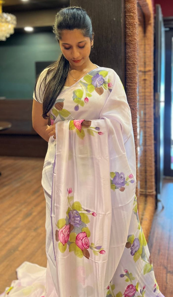 SEMI CREPE SAREE 0110257