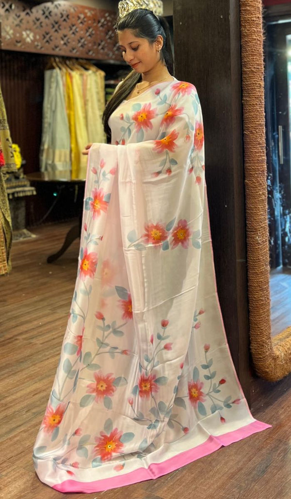 SEMI CREPE SAREE 0110258