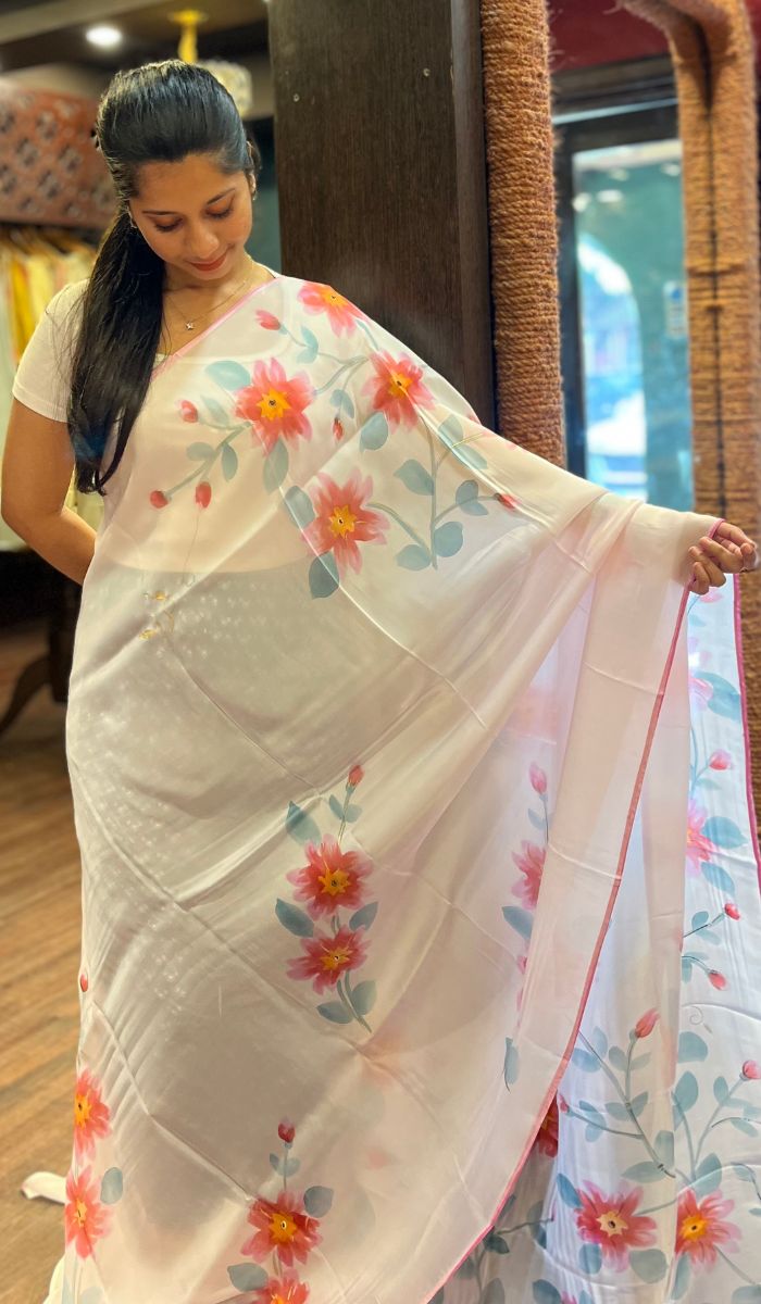 SEMI CREPE SAREE 0110258