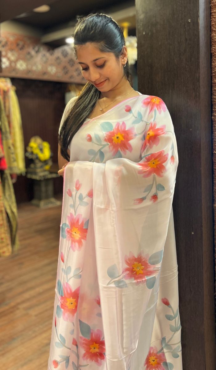 SEMI CREPE SAREE 0110258