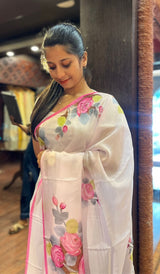 SEMI CREPE SAREE 0110255