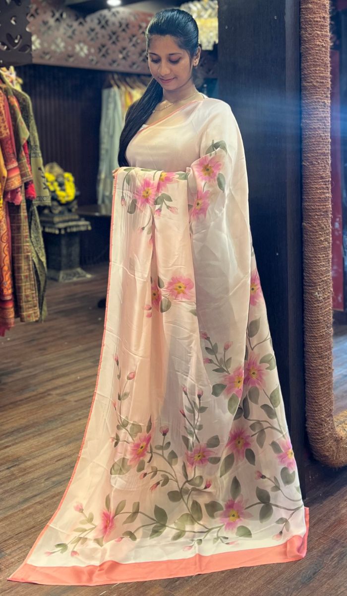 SEMI CREPE SAREE 0110254