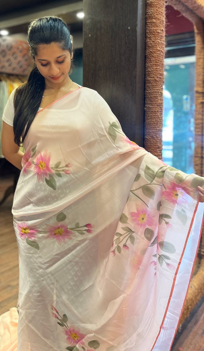 SEMI CREPE SAREE 0110254