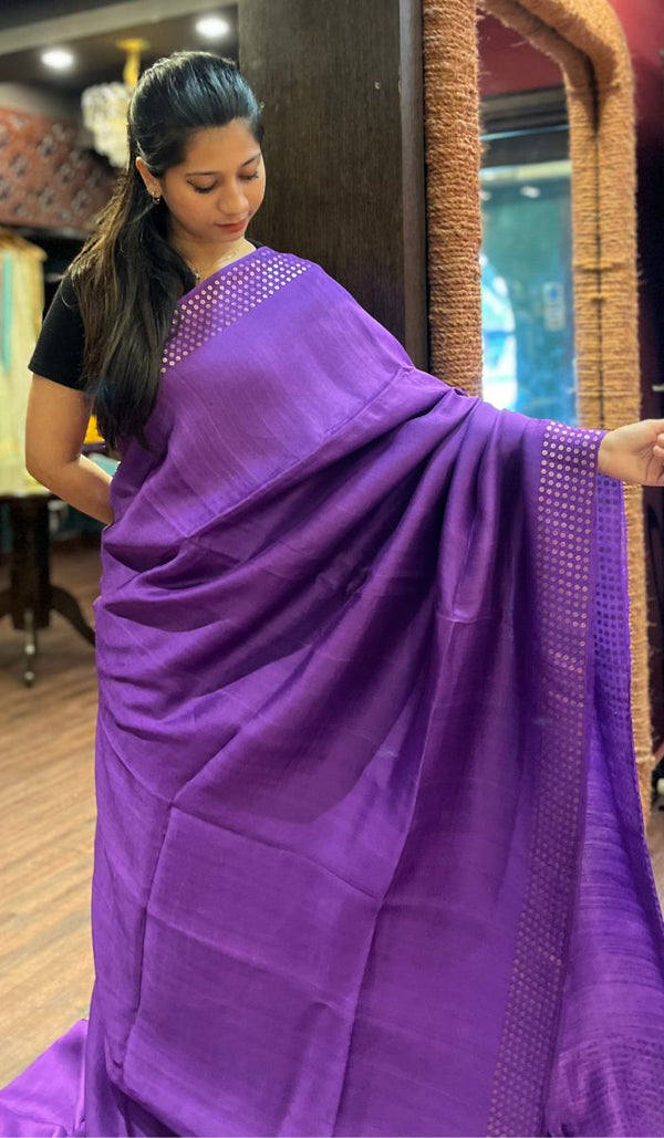 MUSLIN TUSSAR SAREE 11092541