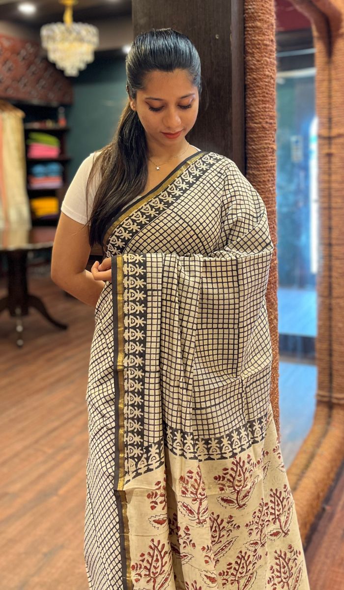 CHANDERI SAREE 30092572
