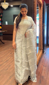 ORGANZA UNSTITCHED SALWAR 01102517