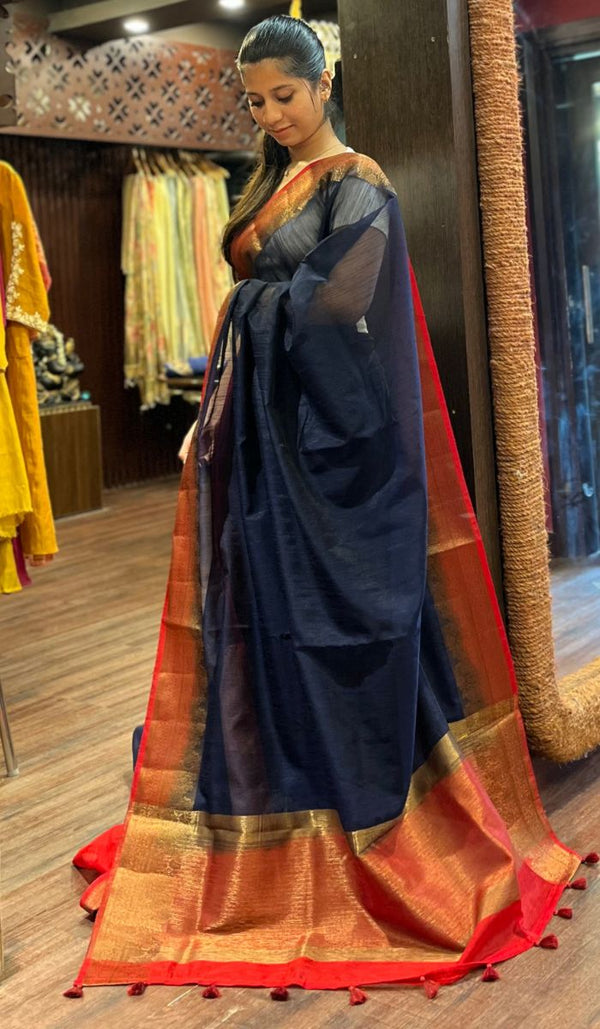 SEMI LINEN SAREE 3009244