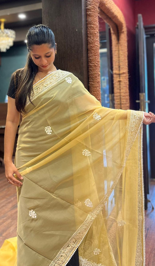 SEMI ORGANZA SAREE 06102563