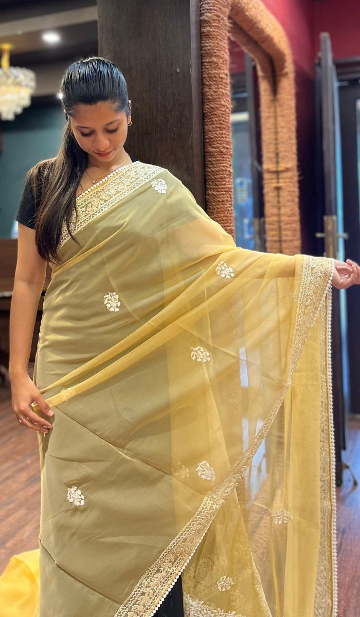 SEMI ORGANZA SAREE 06102563