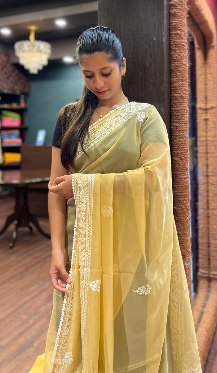 SEMI ORGANZA SAREE 06102563