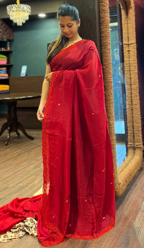 SATIN CREPE SAREE 26092523