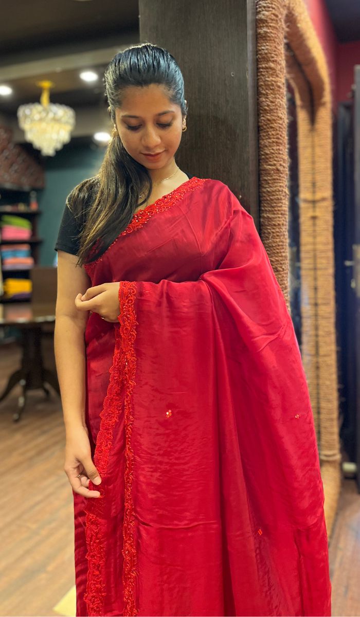 SATIN CREPE SAREE 26092523