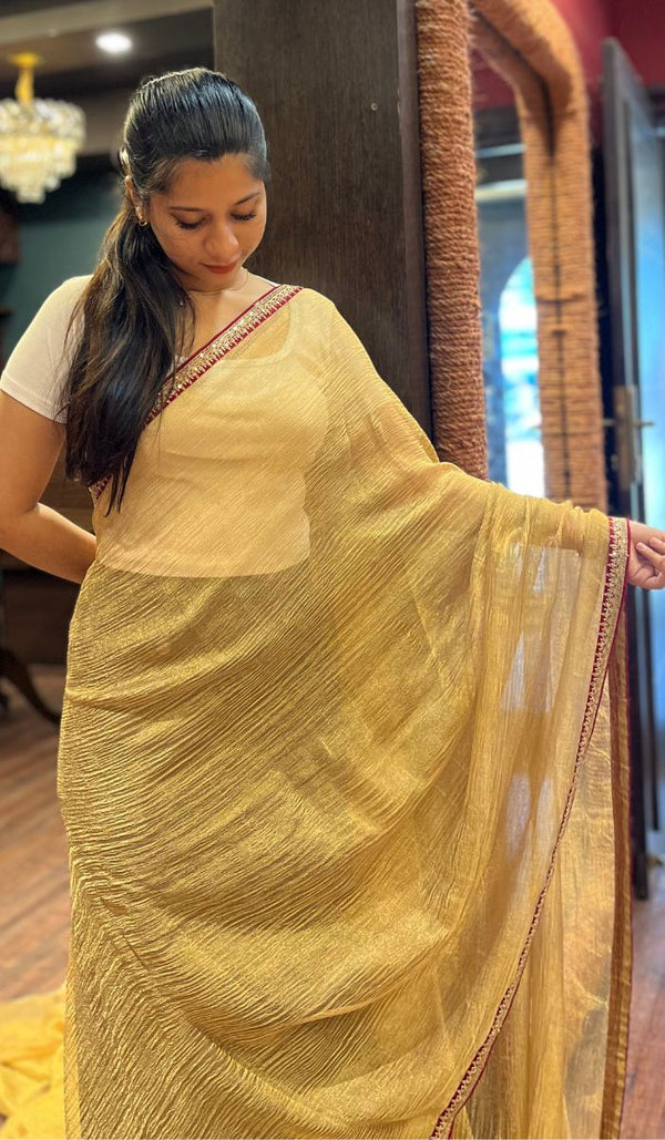 TISSUE ORGANZA SAREE 24012563