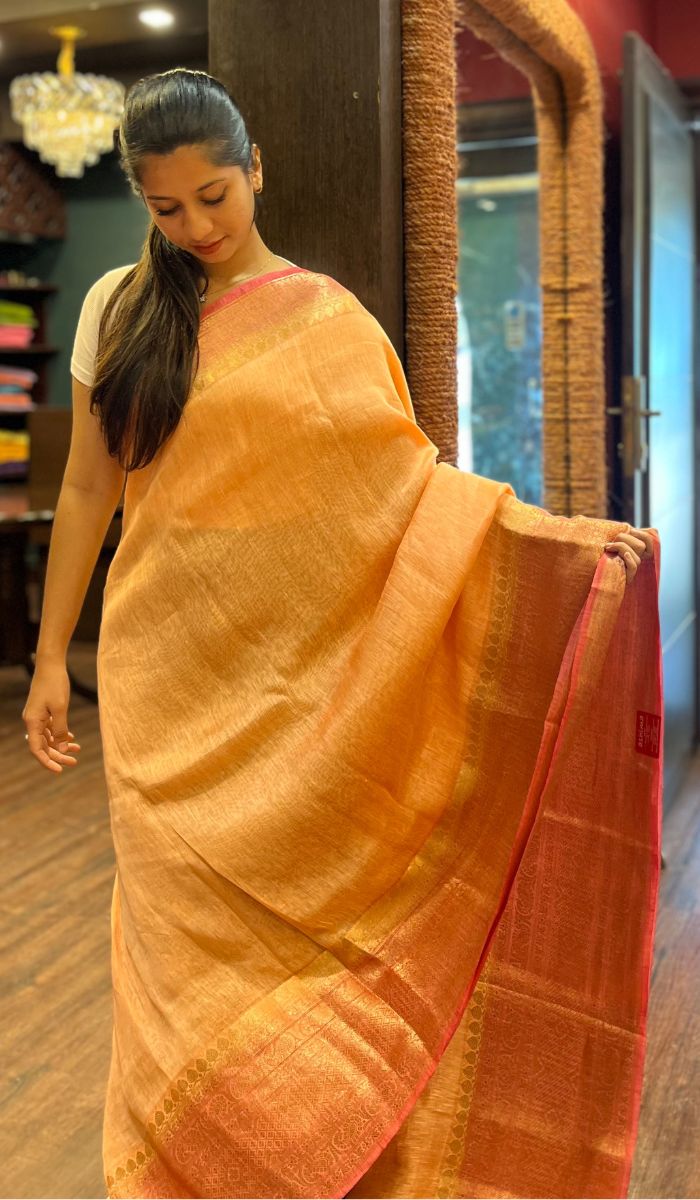 LINEN SILK SAREE 15122439