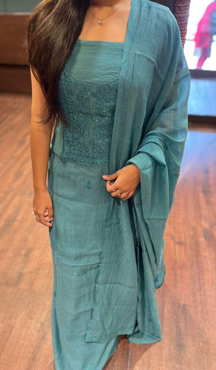 CHIKANKARI UNSTITCHED SALWAR 2111255