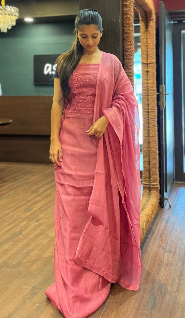 CHIKANKARI UNSTITCHED SALWAR 2111252