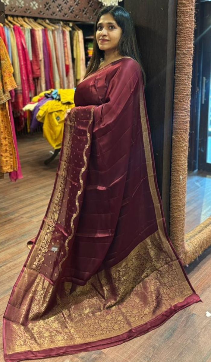 SATIN VISCOSE SILK SAREE 06122516