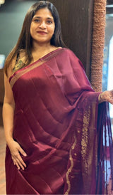 SATIN VISCOSE SILK SAREE 06122516