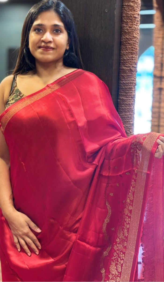 SATIN VISCOSE SILK SAREE 06122520