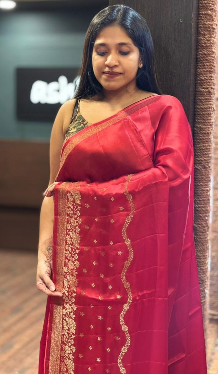 SATIN VISCOSE SILK SAREE 06122520