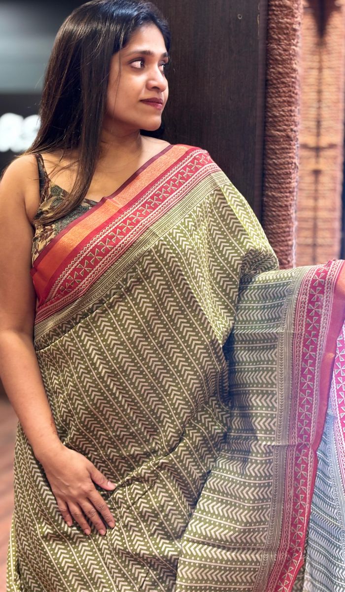 PRINTED TUSSAR SAREE 06122530