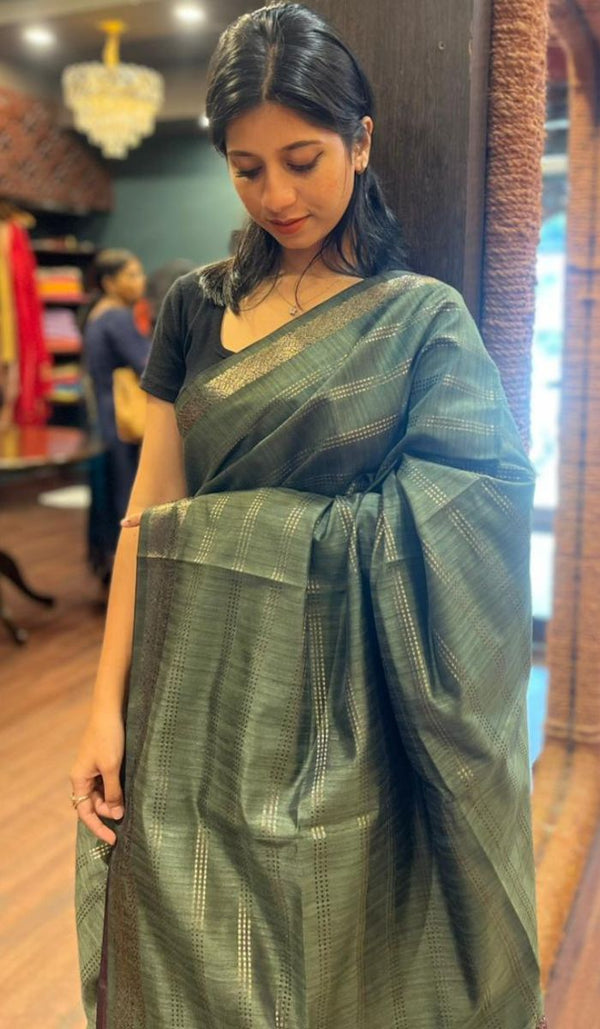 SEMI LINEN SAREE 11122561