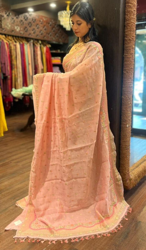 KORA CHANDERI SAREE 09122523