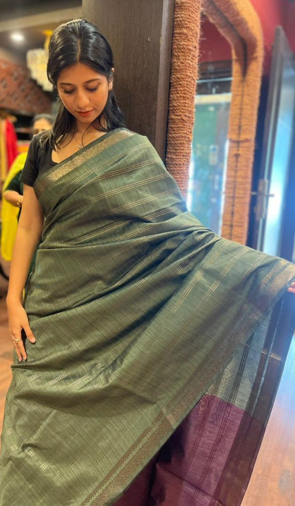 SEMI LINEN SAREE 11122561