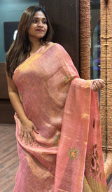 TISSUE LINEN SAREE 21012645