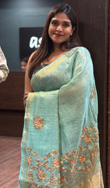TISSUE LINEN SAREE 21012646