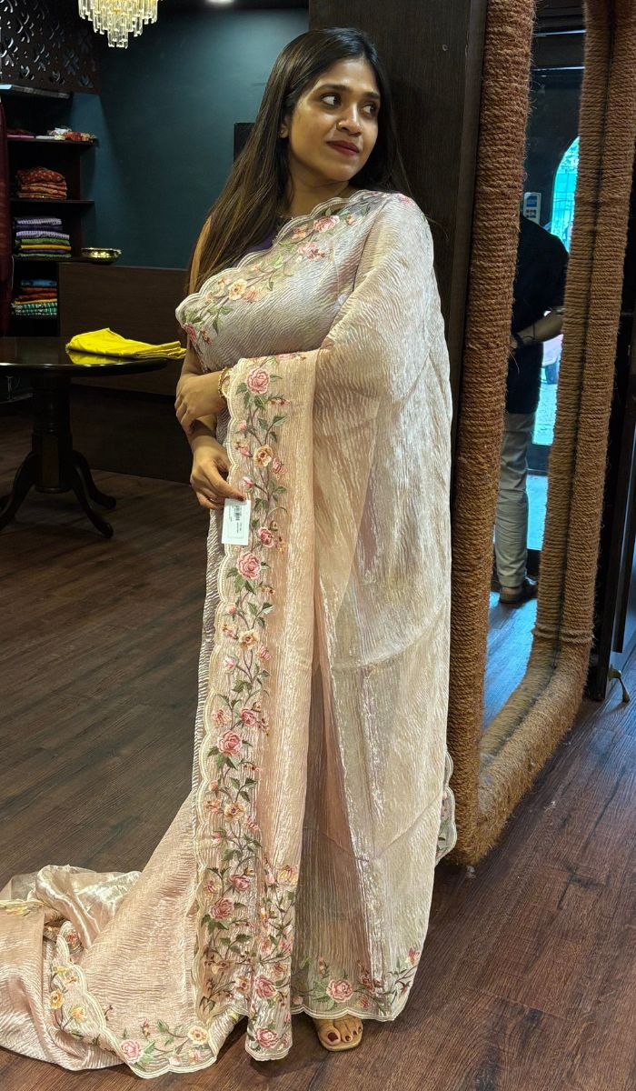 CRUSHED TISSUE SAREE 22052539